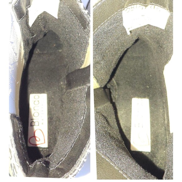 BLONDO Que Waterproof Leather Snake Print Heeled Booties Cream Black Sz 6 B7120 - Picture 9 of 13